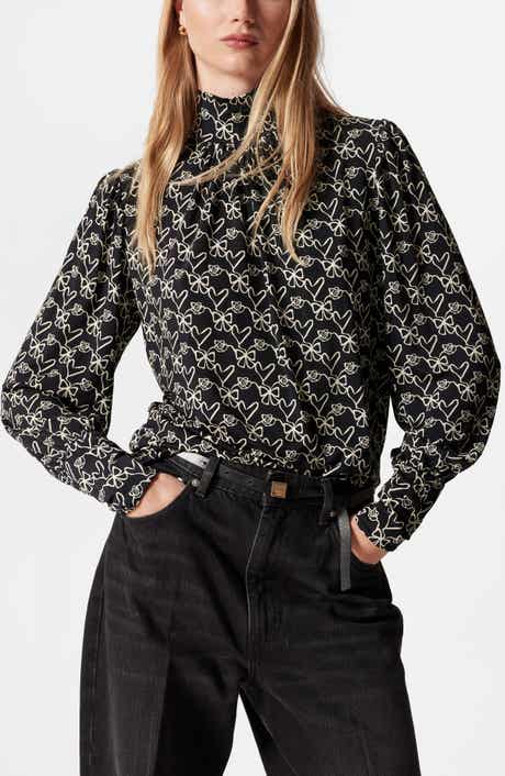 & Other Stories Print Mock Neck Top