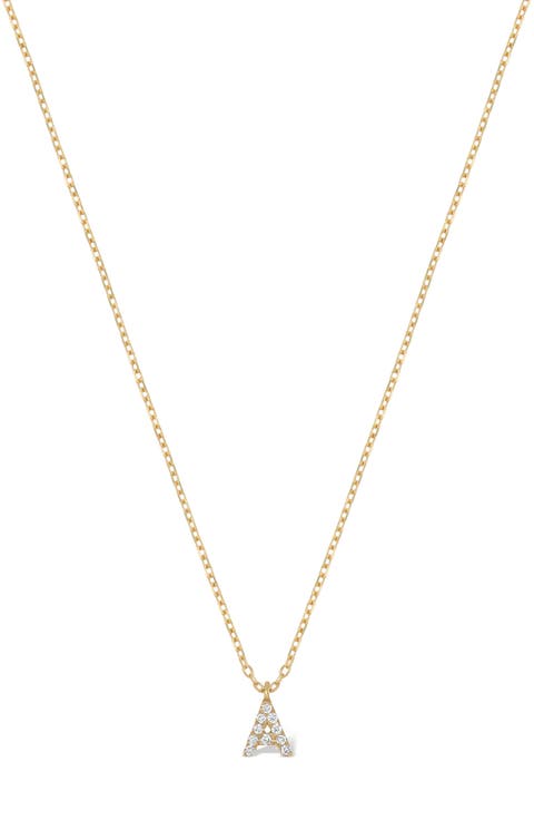 Icon Pavé Diamond Initial Pendant Necklace