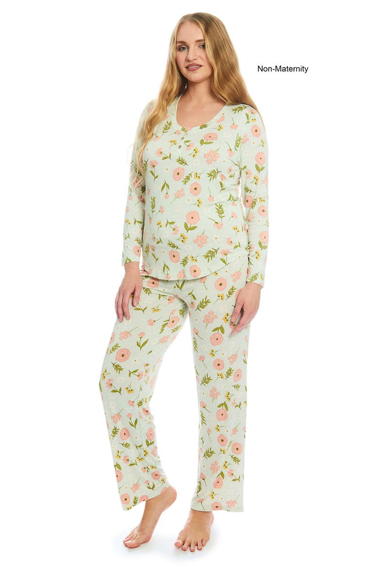 Laina During & After 2-Piece Maternity/Nursing Sleep Set, Alternate, color, CARNATION