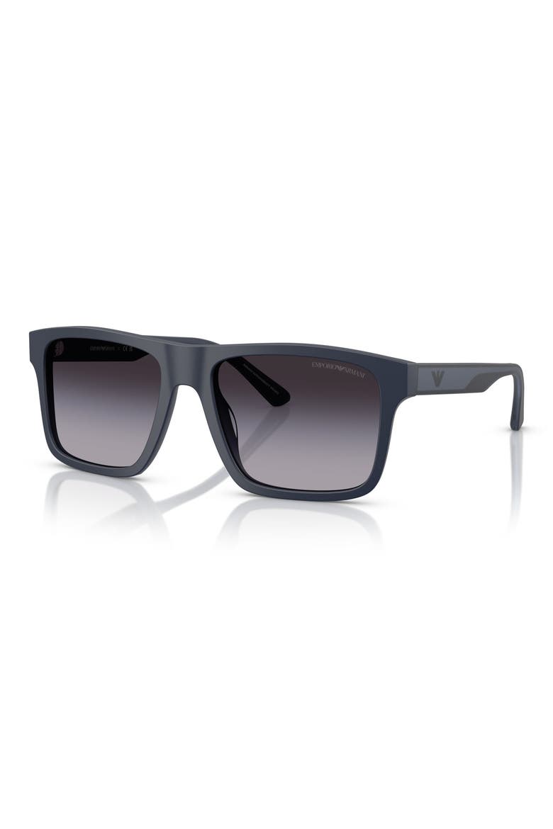 57mm Gradient Square Sunglasses, Alternate, color, MATTE BLUE / GREY GRADIENT