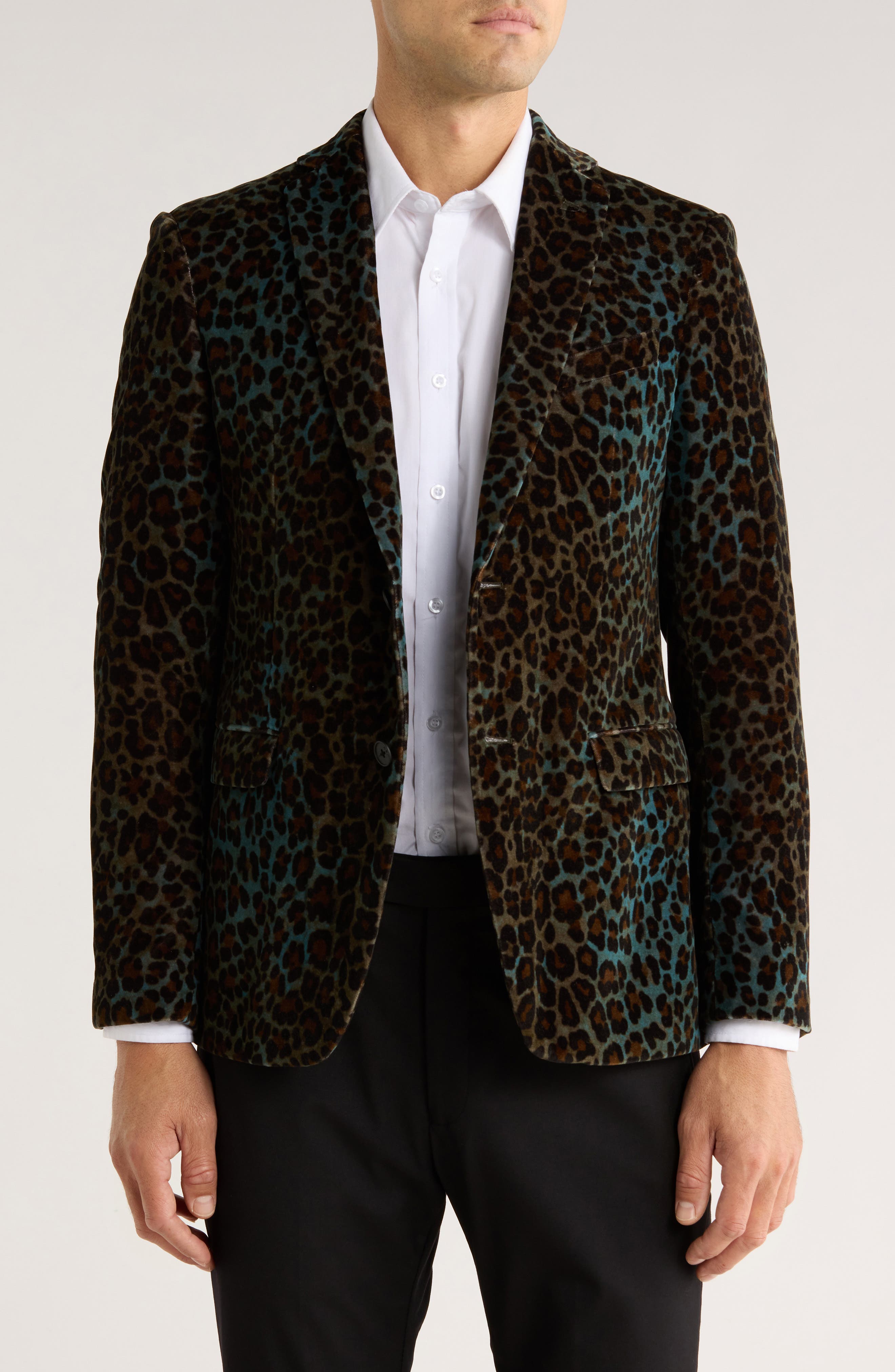 John Varvatos Star USA Leopard Cotton Sport Coat