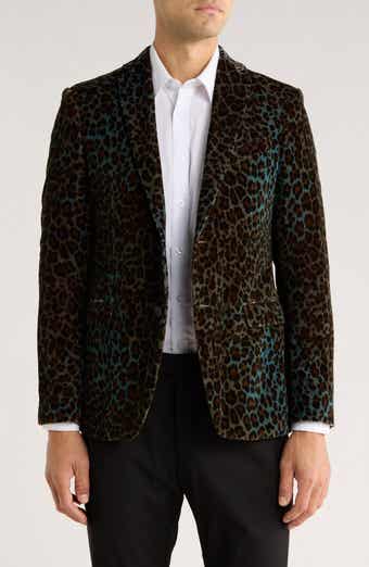 John Varvatos Star USA Leopard Cotton Sport Coat