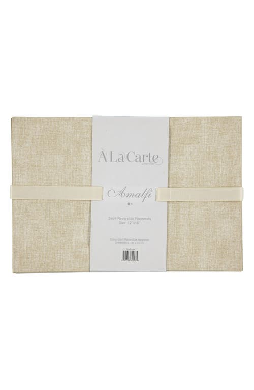 Dainty Home Faux Leather Reversible Set Of 4 Placemats In Reversible Linen