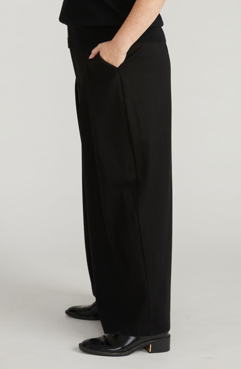 Universal Standard Palais Ponte Wide Leg Pants, Alternate, color, Black