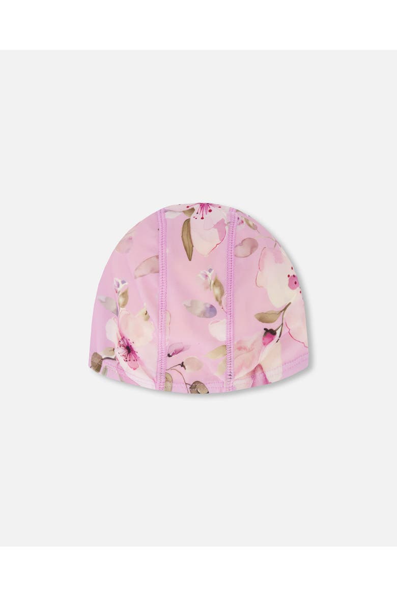 Flexible Fit Flower Swim Cap, Alternate, color, Purple Floral Print