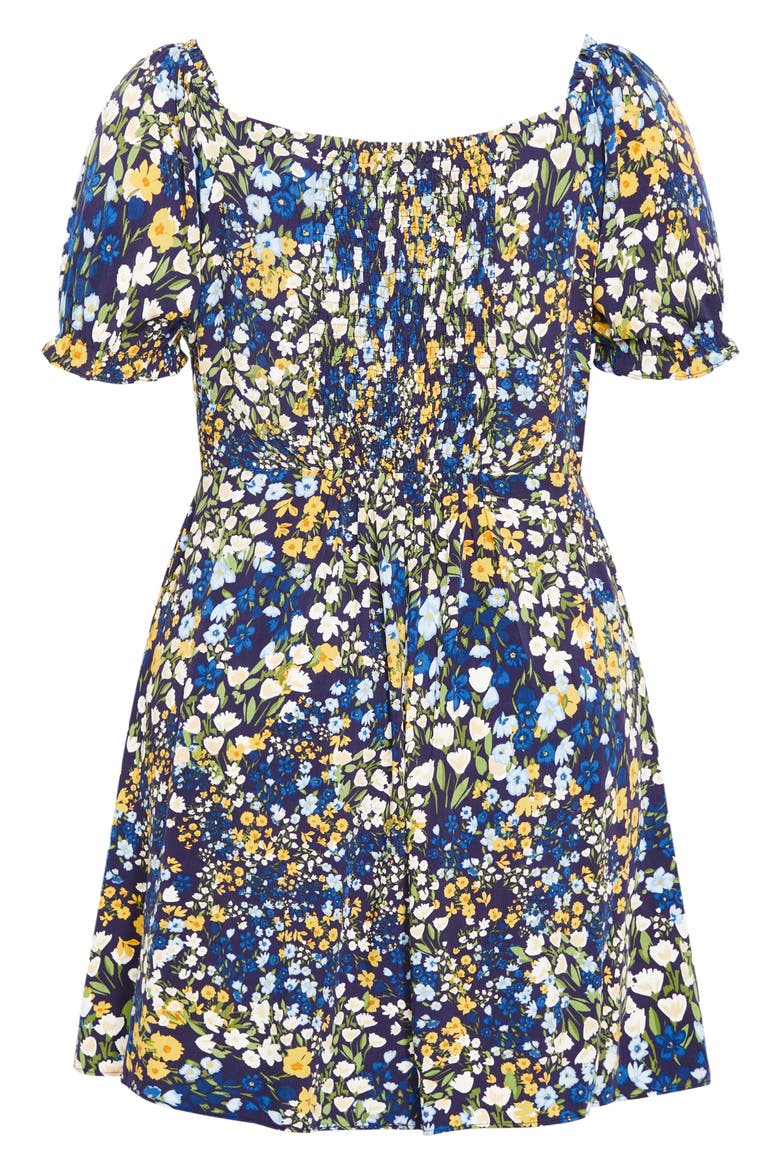 Allie Floral Dress, Alternate, color, BLUE MEADOW