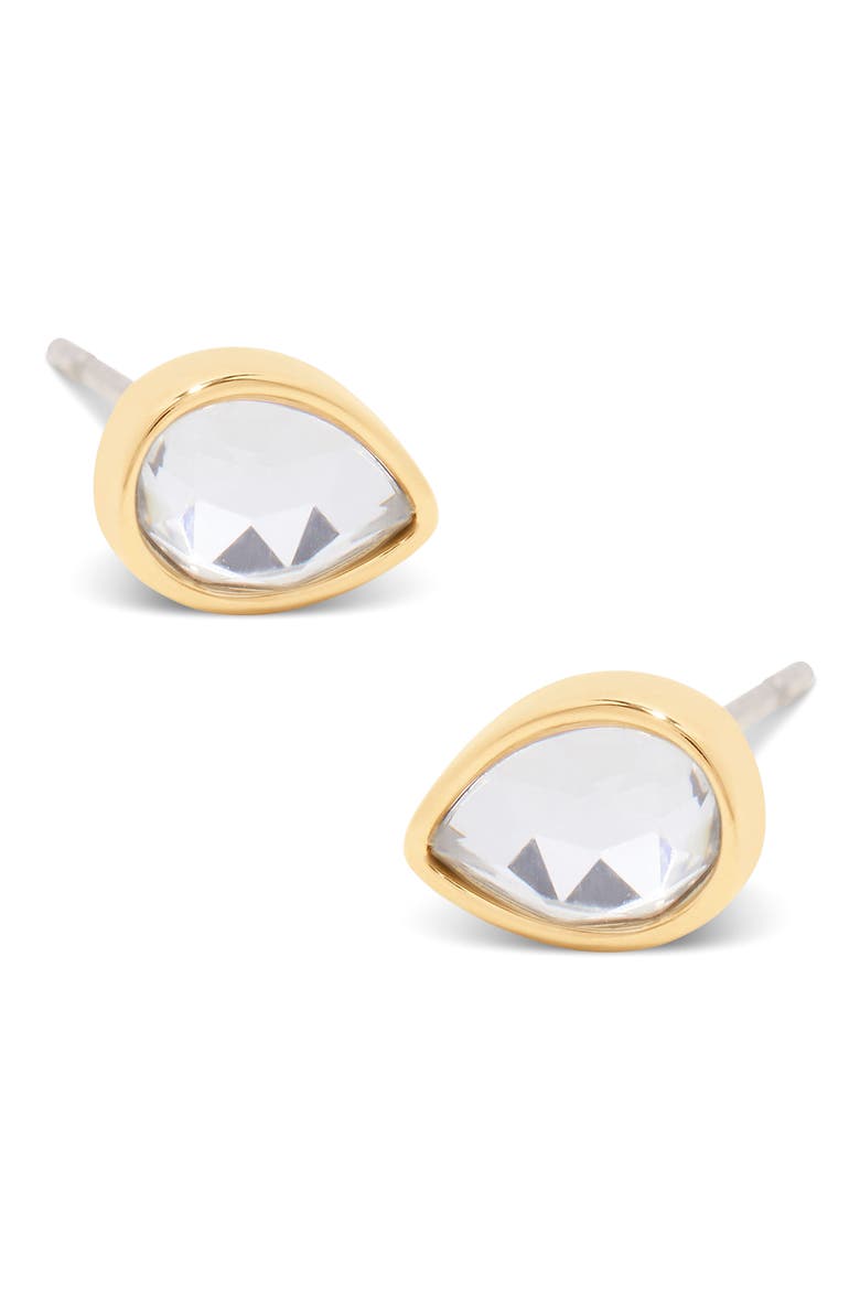 Cecilia Crystal Teardrop Stud Earrings, Alternate, color, GOLD