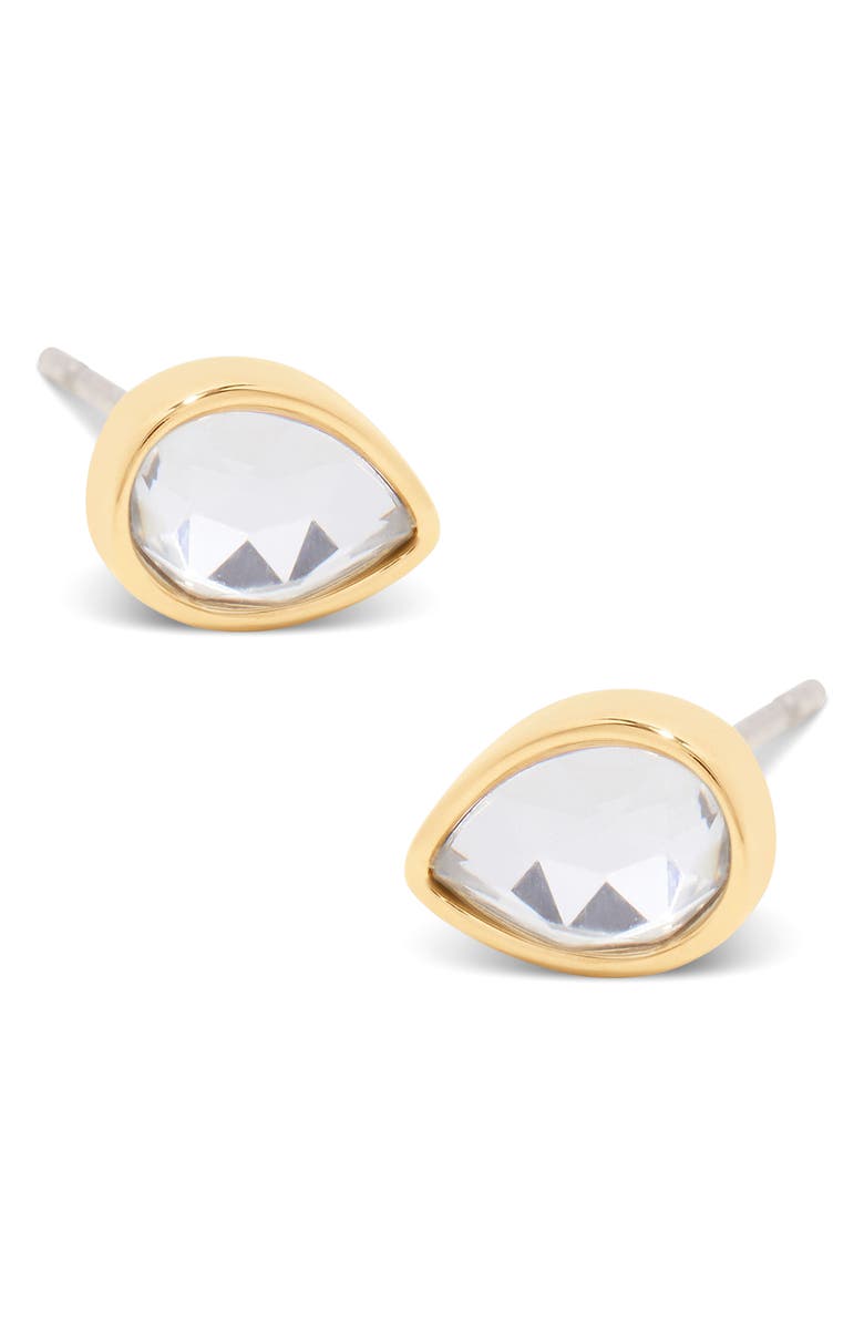 Brook and York Cecilia Crystal Teardrop Stud Earrings, Alternate, color, Gold