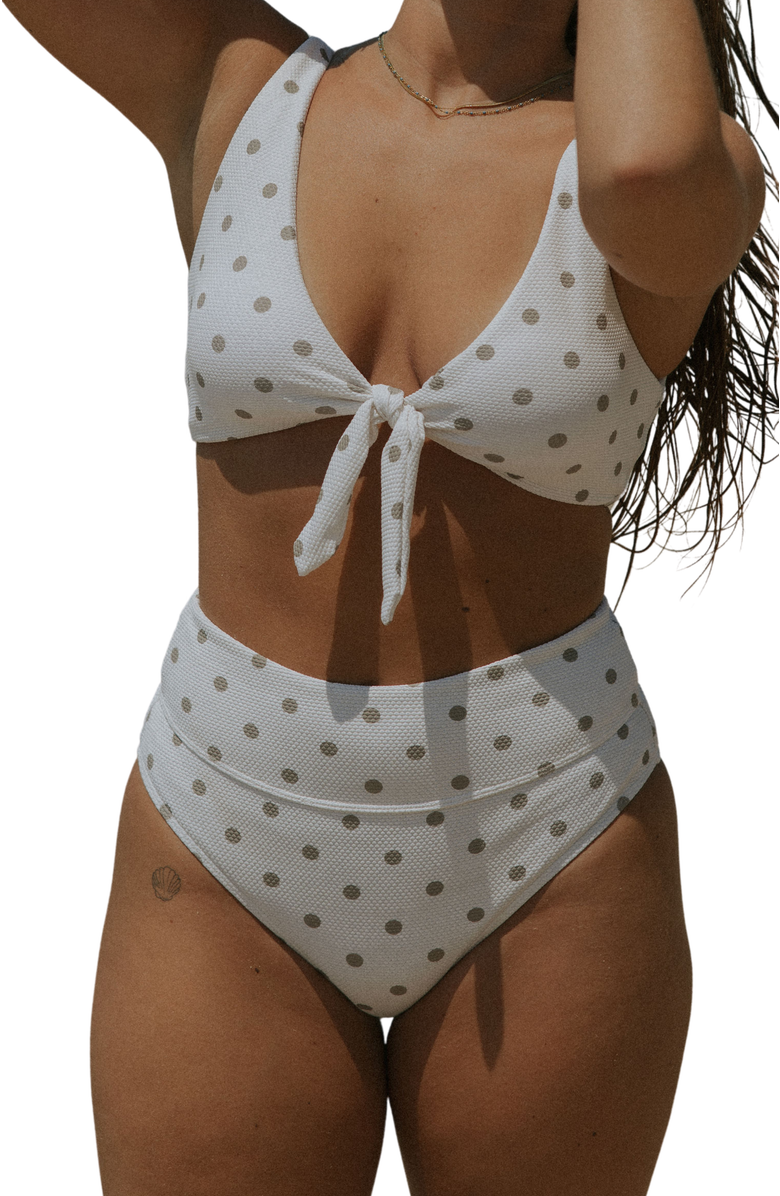 Geode Swimwear Eleanor High Waisted Bottoms, Main, color, White
