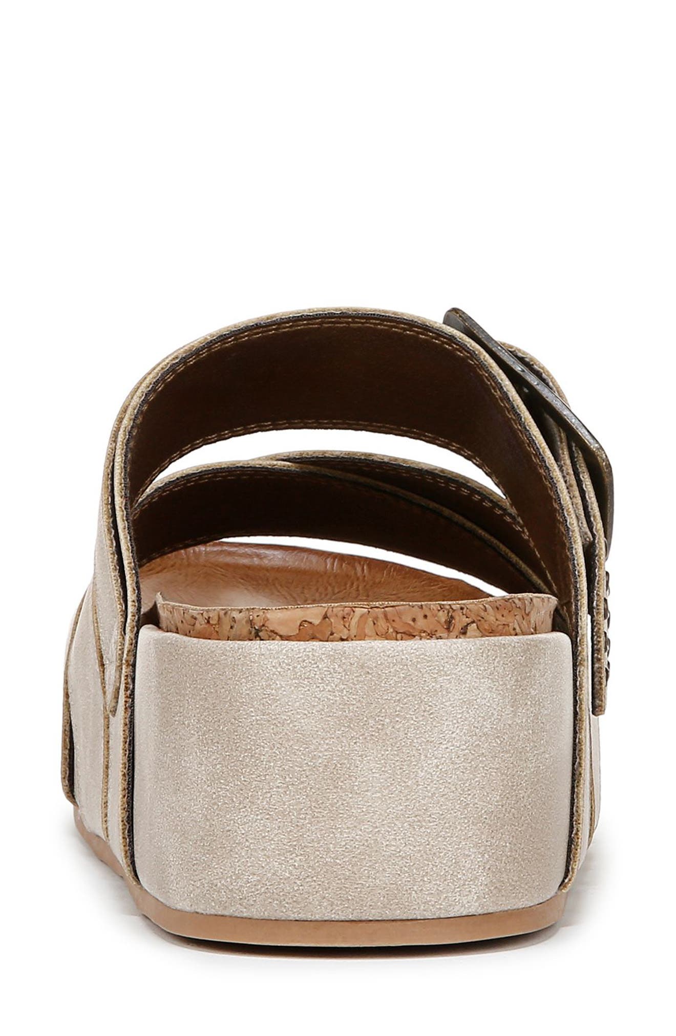 Blowfish Malibu Iris Platform Wedge Slide Sandal, Alternate, color, Cloud Faux Leather