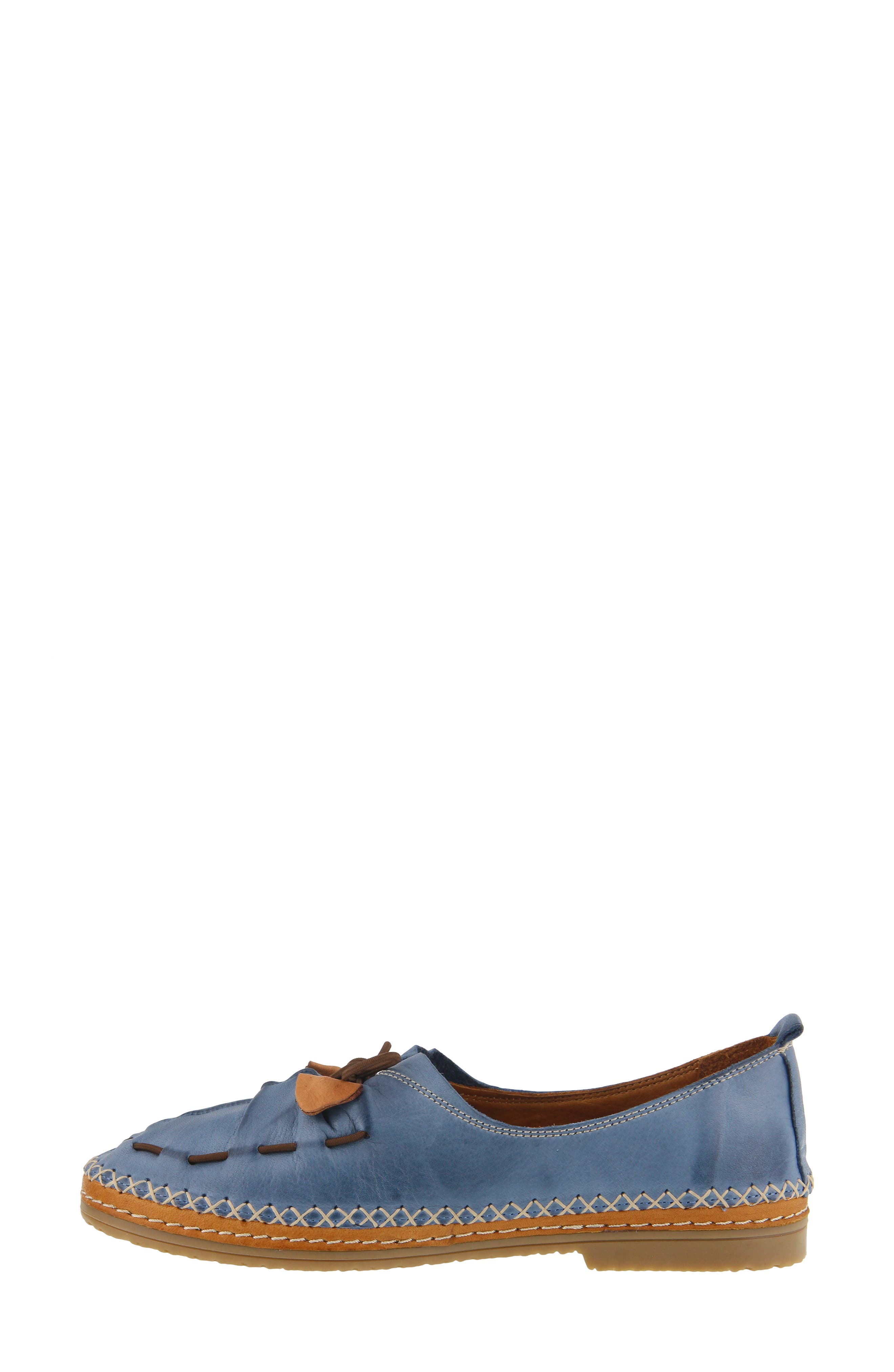 Berna Flat, Alternate, color, BLUE LEATHER