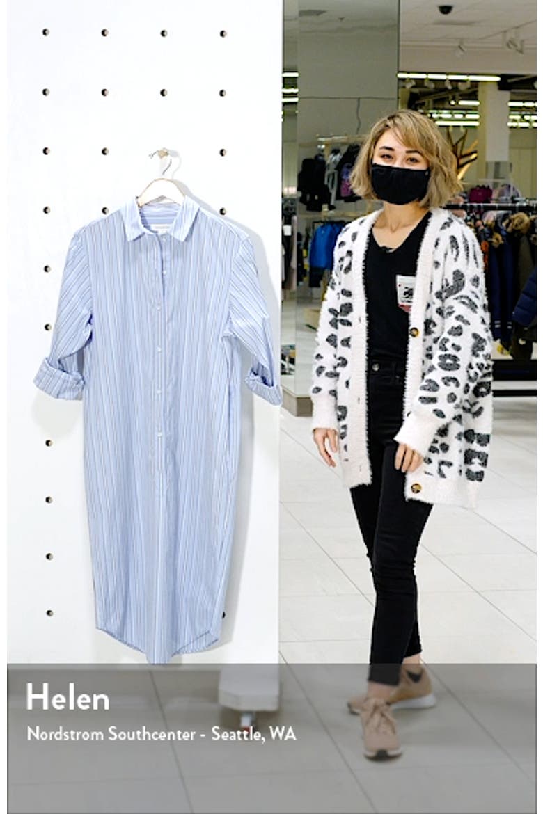 Stripe Long Sleeve Poplin Midi Shirtdress video