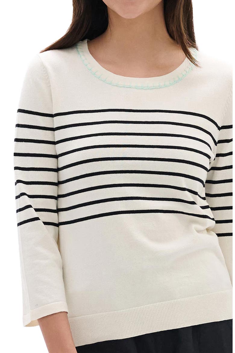 Black Stripes Sweater, Alternate, color, WHISPER WHITE
