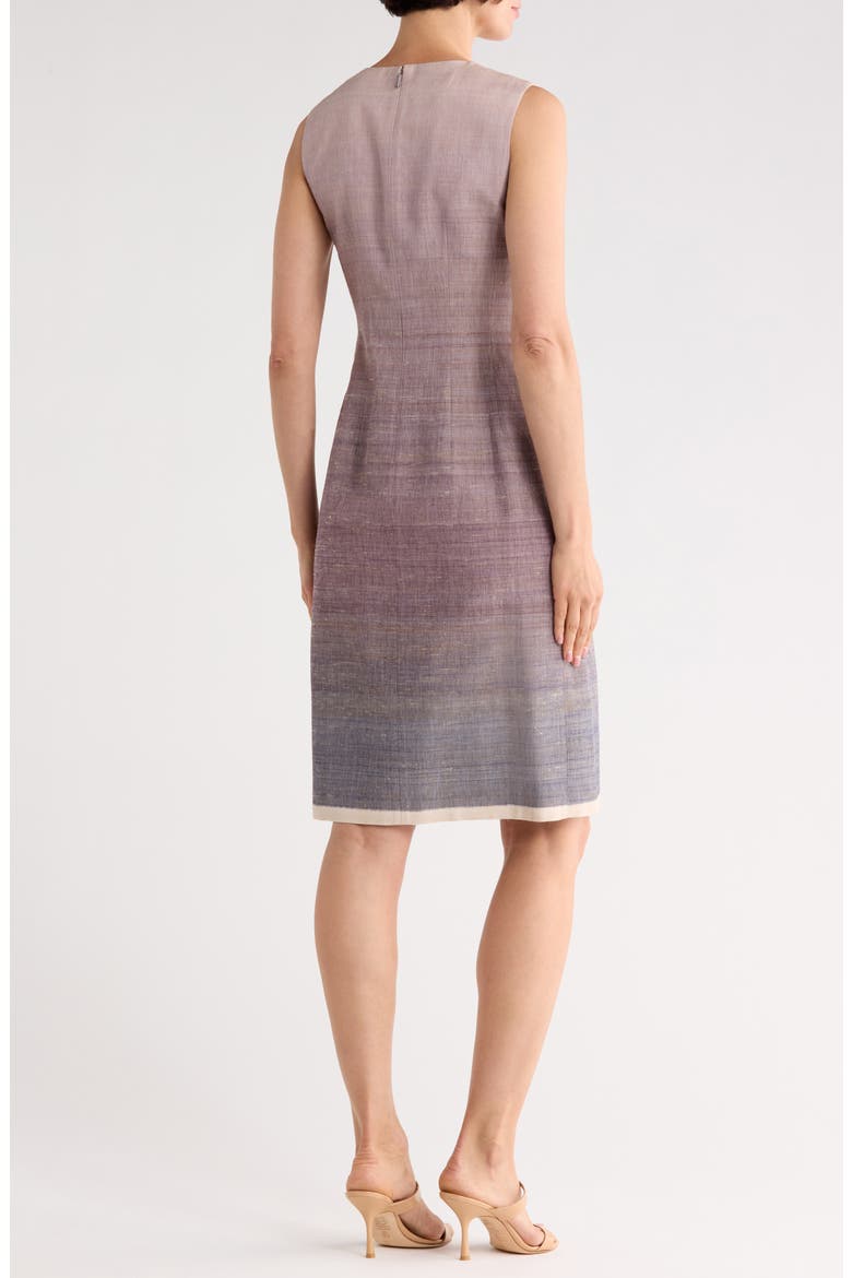 Ombre Sleeveless Silk Blend Sheath Dress, Alternate, color, VIOLET ASH MULTI