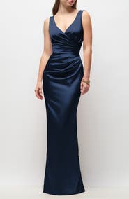 After Six Valentina Stretch Charmeuse Column Gown