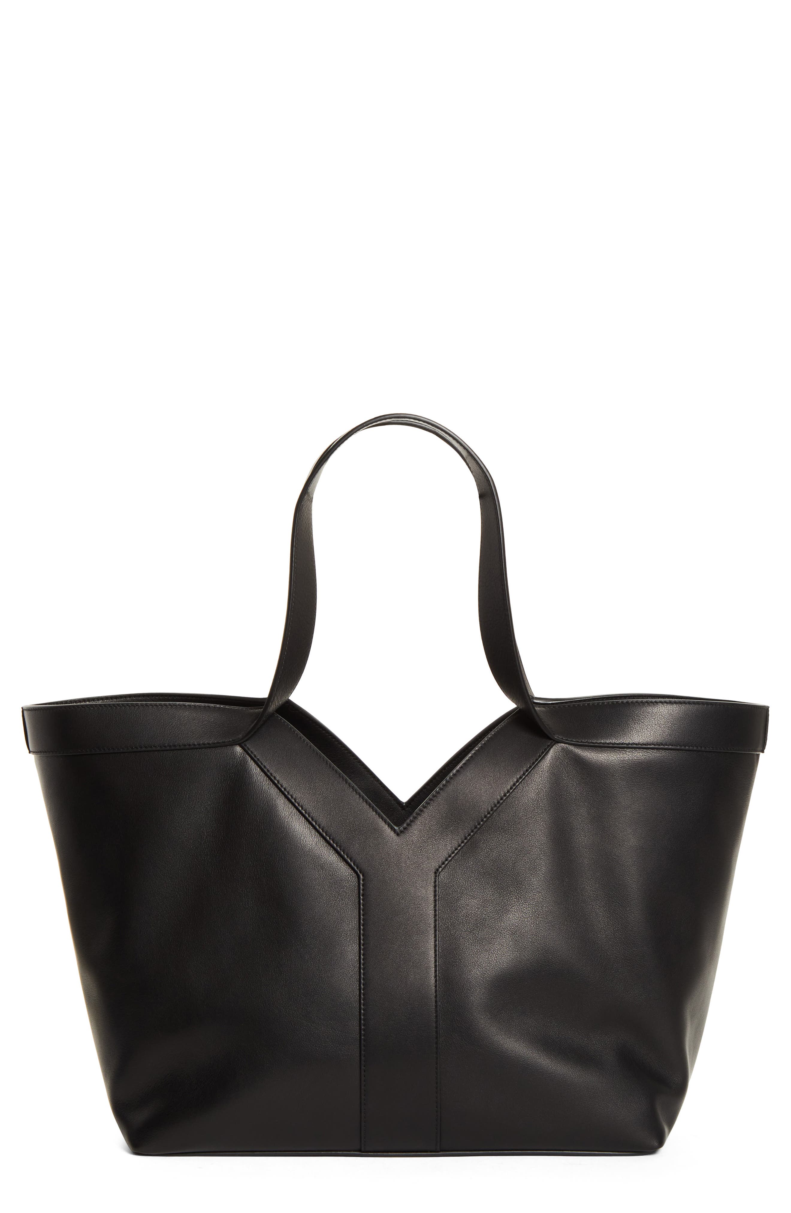 Saint Laurent Small Y Tote, Main, color, Black