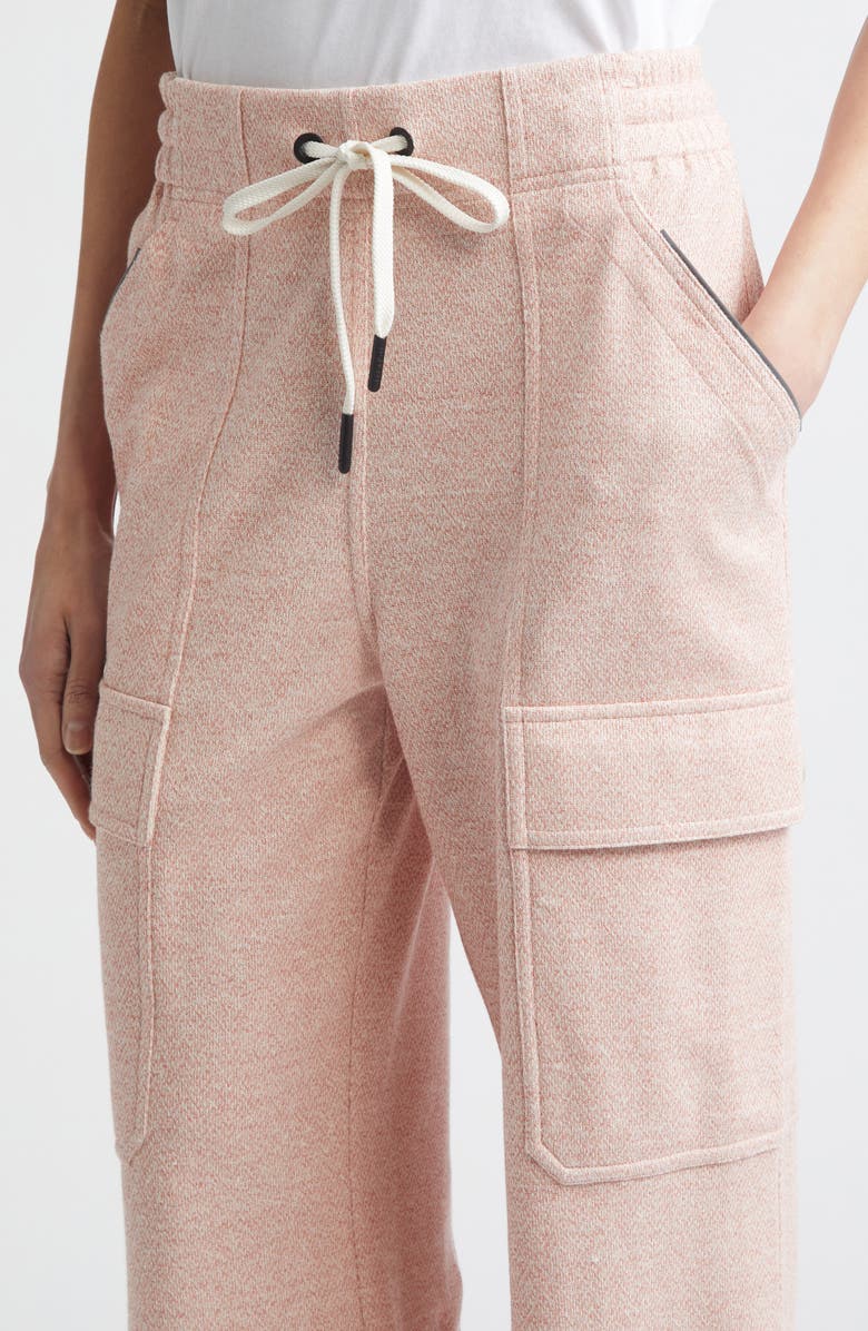 Moncler Grenoble Linen & Cotton Blend Wide Leg Cargo Sweatpants, Alternate, color, Strawberry Pink