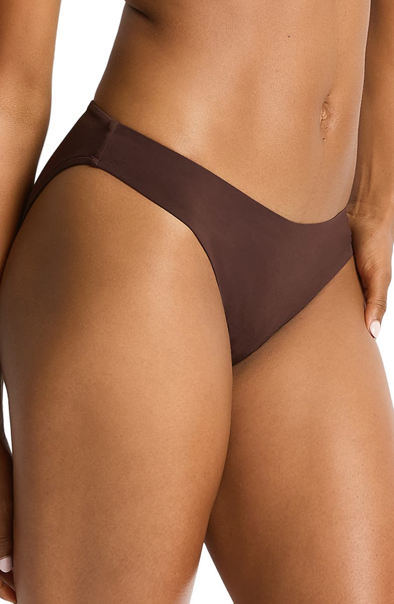 Sea Level Mythos Scoop Neck Bikini Top, Alternate, color, Cocoa