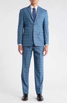 Gino Vitale Slim Fit Plaid Stretch Two-Piece Suit