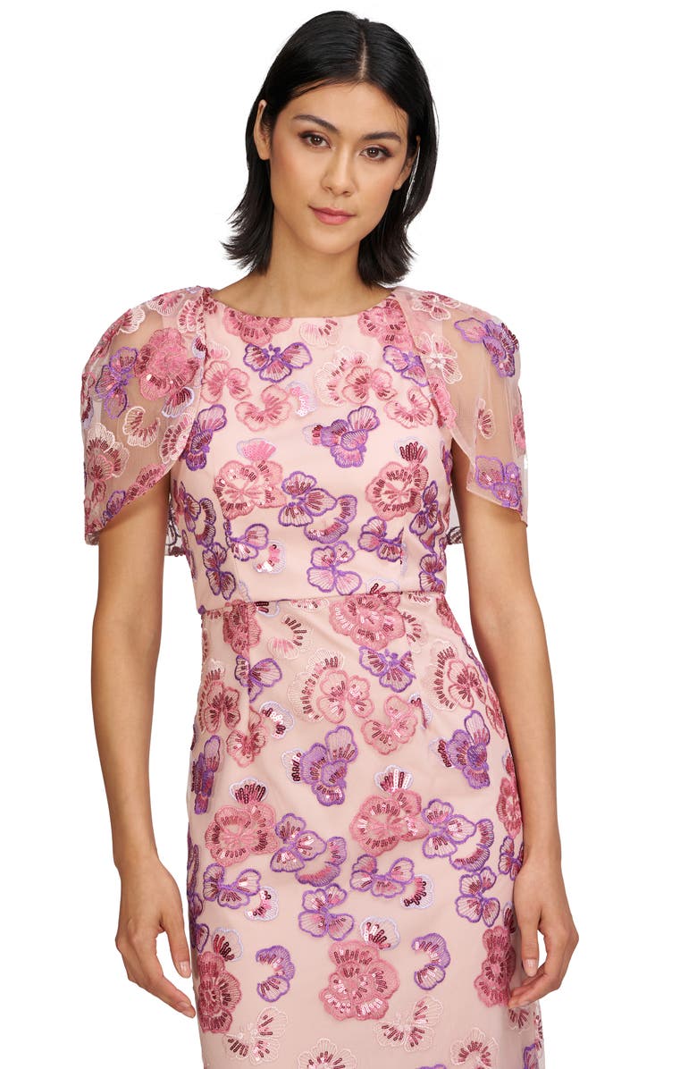 JS Collections Teigen Sequin Column Gown, Alternate, color, Pink Multi