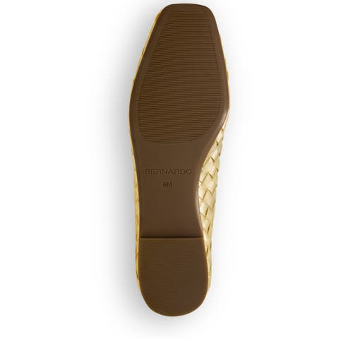 Bernardo Footwear Gwynn Woven Ballet Flat In Gold