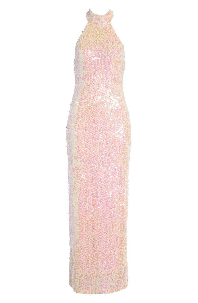 WAYF The Aria Sequin Mock Neck Gown, Main, color,