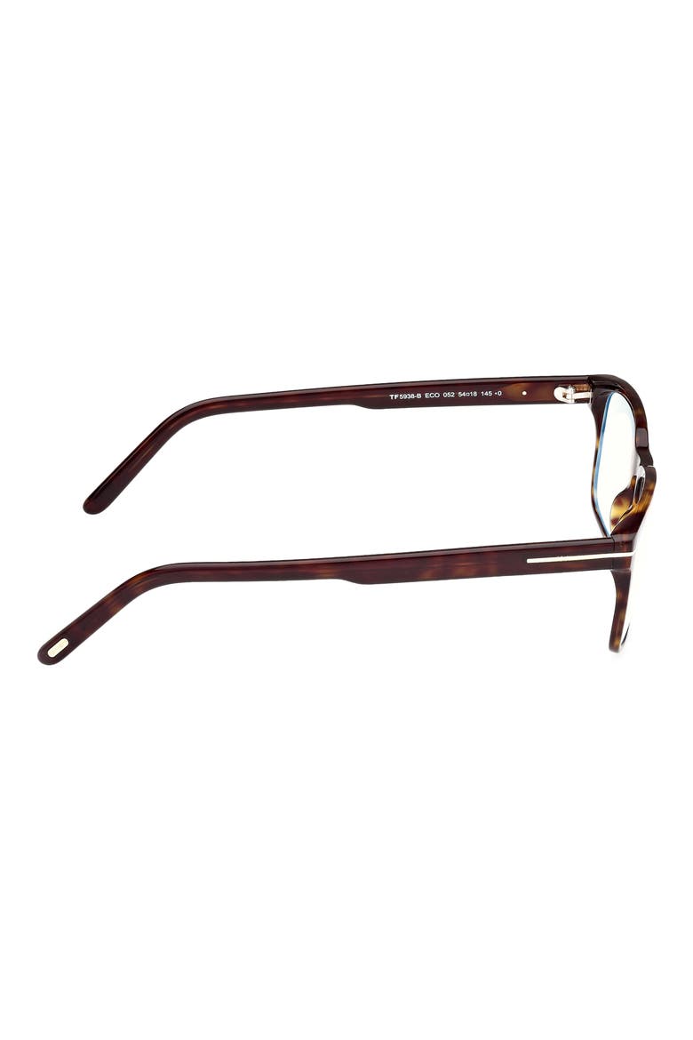 54mm Rectangular Blue Light Blocking Glasses, Alternate, color, HAVANA ECO / T LOGO