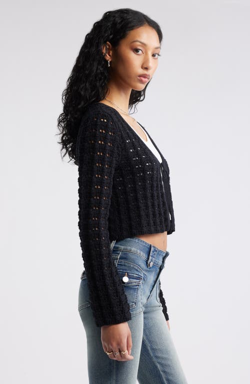 Bp. Fly Away Open Stitch Cardigan In Black
