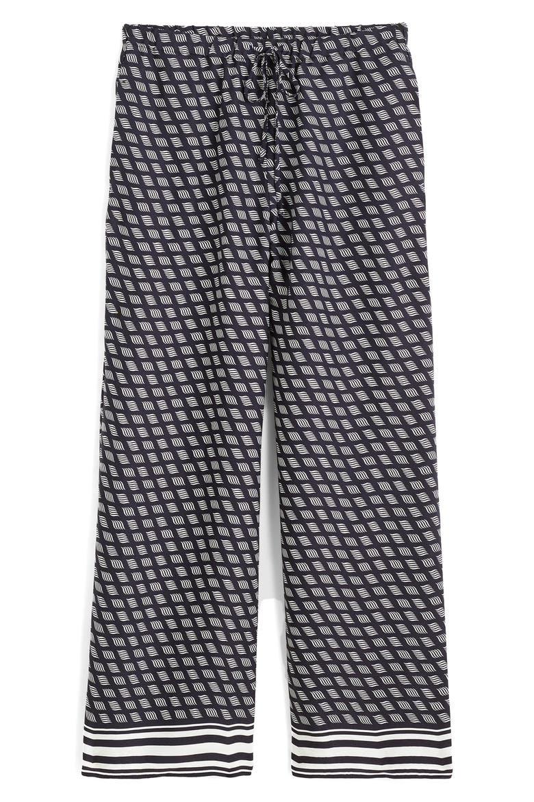 Print Pull-On Satin Pants, Alternate, color, CLASSIC NAVY