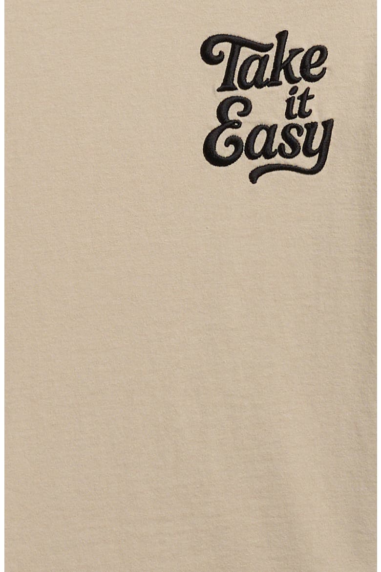 Kids' Take It Easy Embroidered T-Shirt, Alternate, color, TAUPE