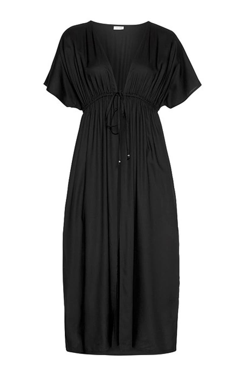 LASCANA Women's Short Sleeve Cover Up, Alternate, color, Black