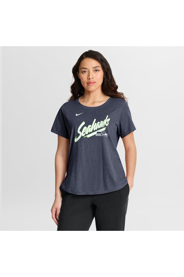 Women's Nike College Navy Seattle Seahawks Primetime Tri-Blend T-Shirt, Main, color, College Navy