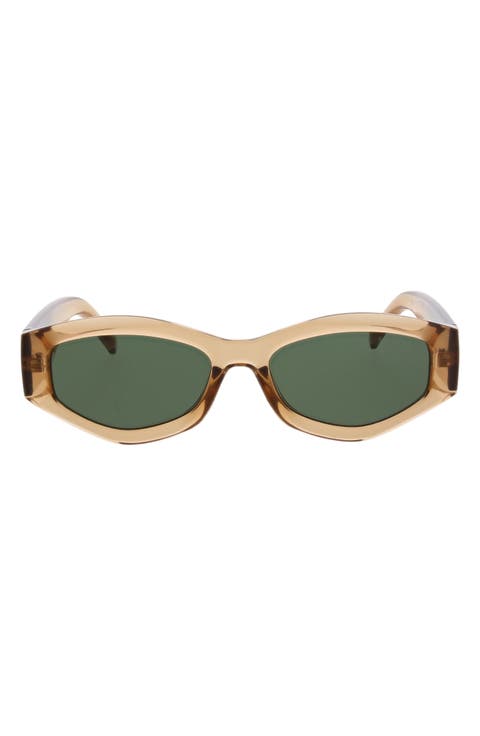 53mm Slim Geometric Oval Sunglasses