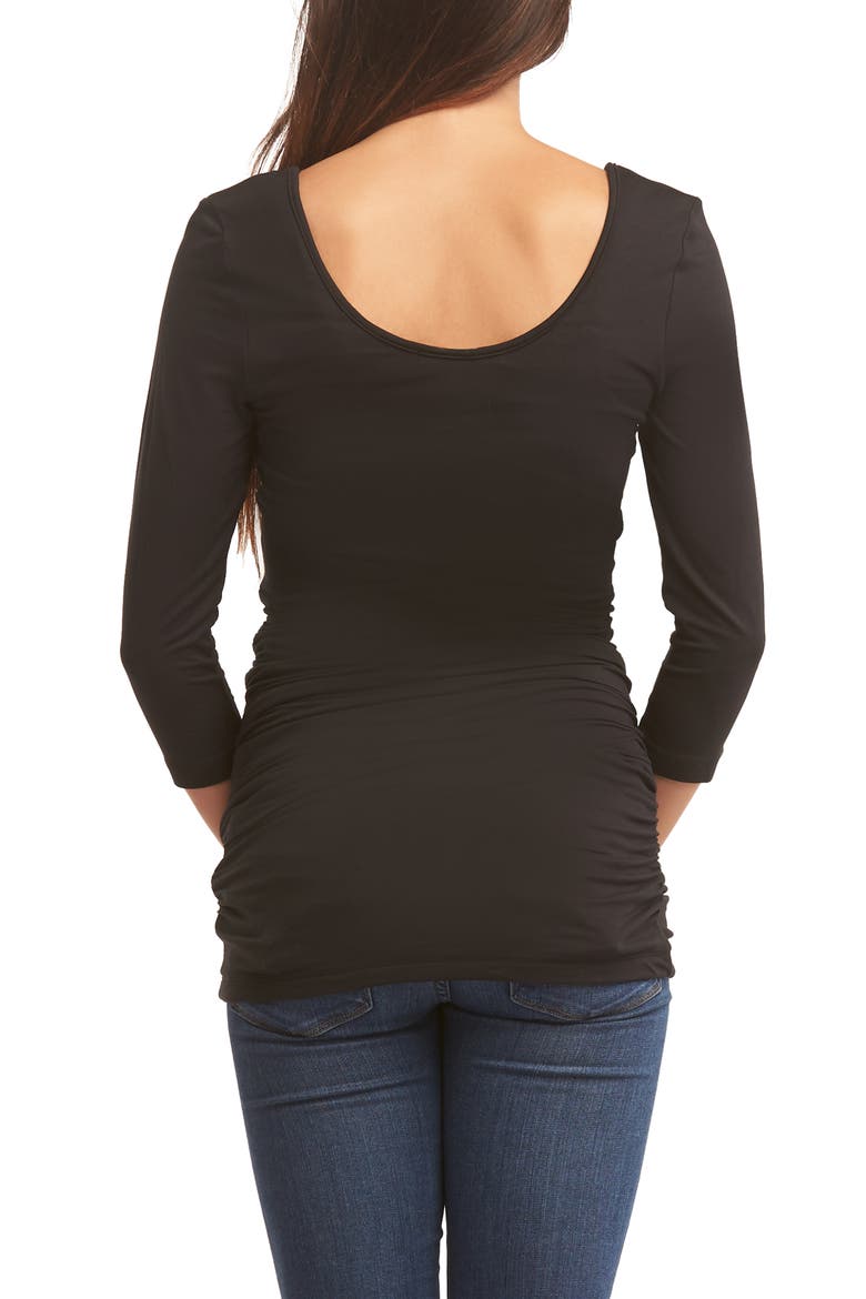 Ruched Maternity Top, Alternate, color, BLACK