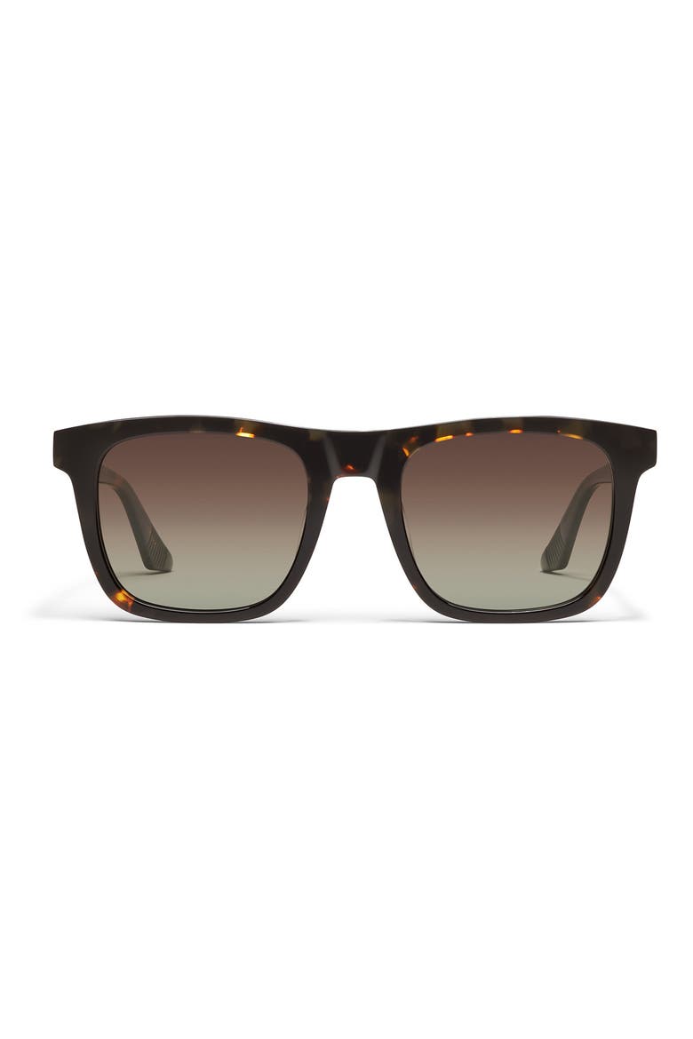 Flip Side 53mm Polarized Square Sunglasses, Main, color, DARK TORT/ BROWN POLARIZED