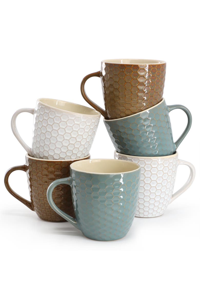 Honey Bee 6-Piece 15 oz. Mug Set, Main, color, White