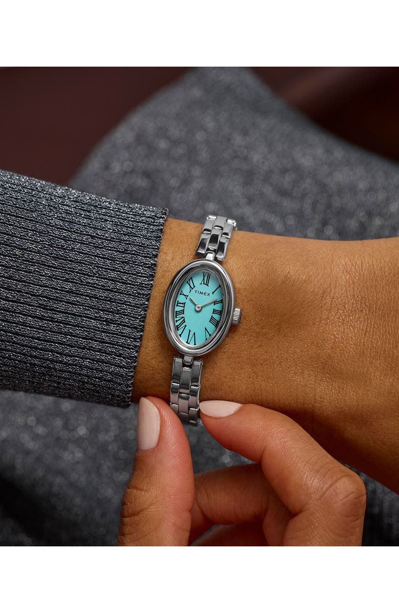 Timex<sup>®</sup> Transcend Mesh Strap Watch & Bracelet Set, 31mm, Alternate, color, Blue/Silver