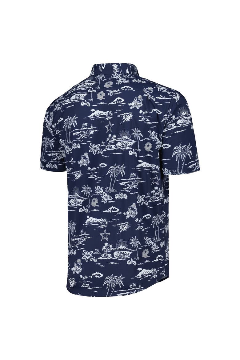 Men's Reyn Spooner Navy Dallas Cowboys Throwback Kekai Print Button-Up Shirt, Alternate, color, Navy