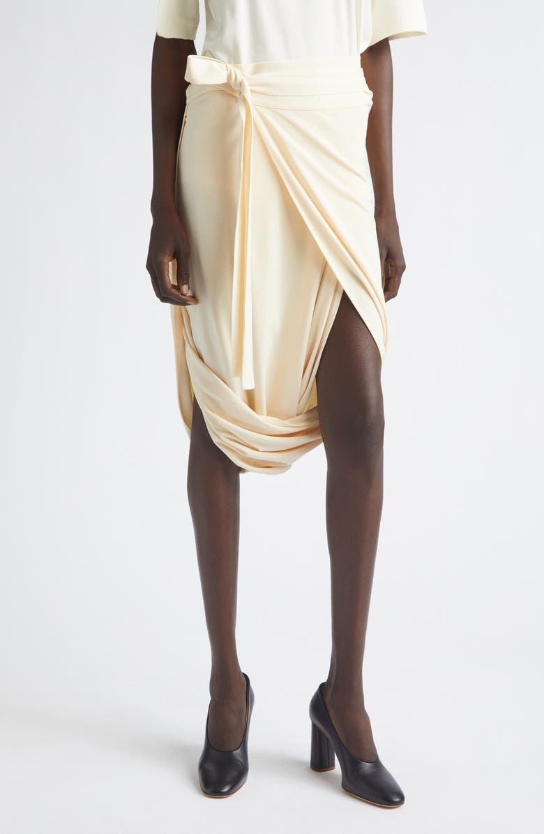 Lemaire Draped Crepe Jersey Wrap Skirt, Main, color, Cream