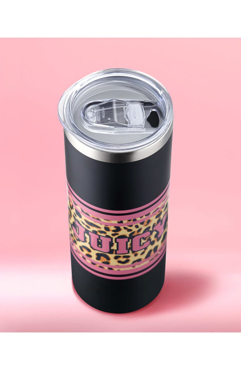Juicy Couture 24-Ounce Glam Sip Water Bottle, Alternate, color, Black Cheetah