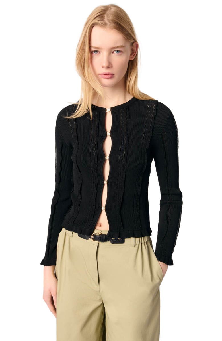 maje 2-in-1 cardigan, Alternate, color,