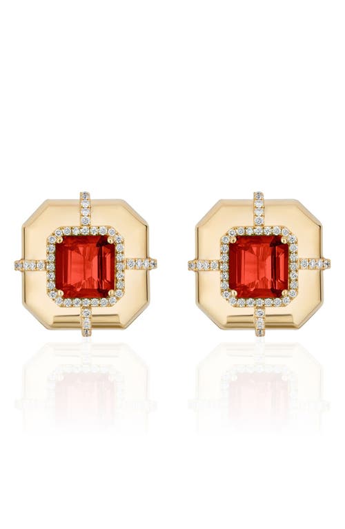 GOSHWARA Diamond & Semiprecious Stone Stud Earrings in Red at Nordstrom