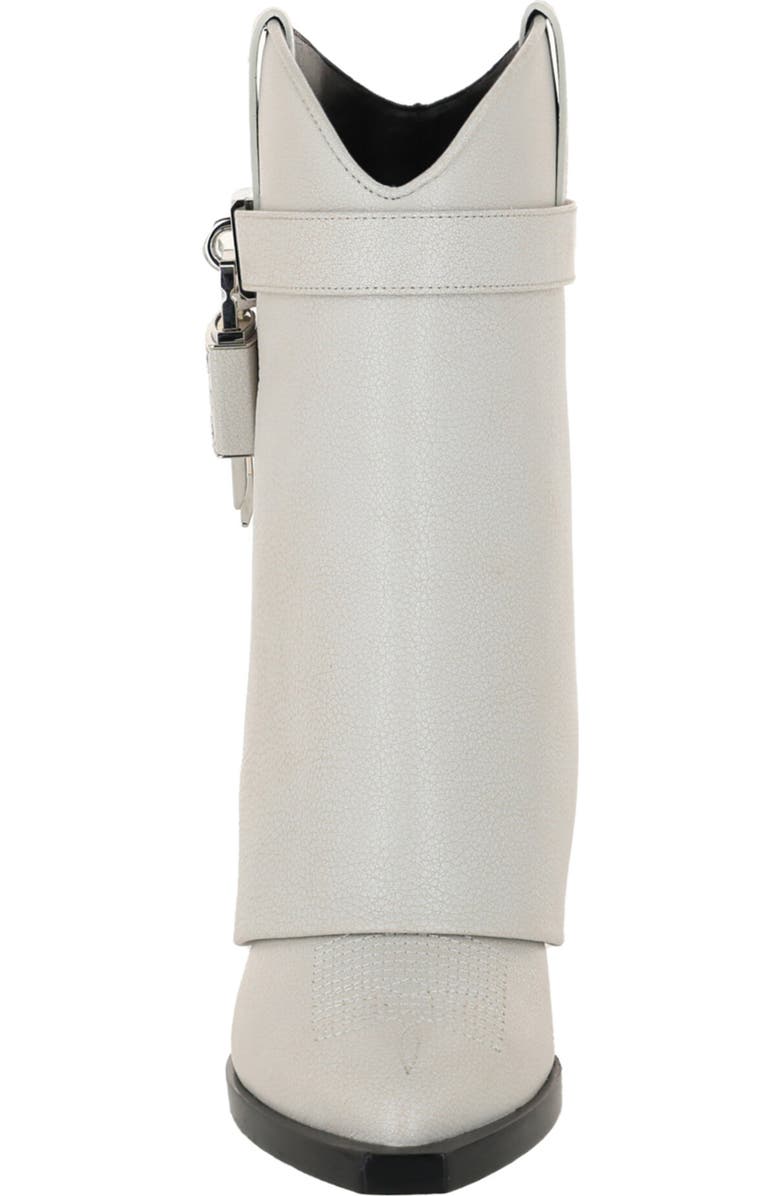 Givenchy Shark Lock Leather Cowboy Boot, Alternate, color, Ivory