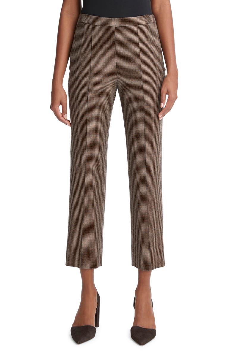 Vince Houndstooth Pull-On Crop Pants, Main, color, 