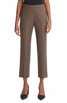 Vince Houndstooth Pull-On Crop Pants