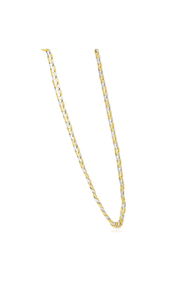 Bliss Diamond Solid Platinum & 14k Gold Men's 42.1g 5mm Flexible Link 20 " Necklace, Alternate, color,