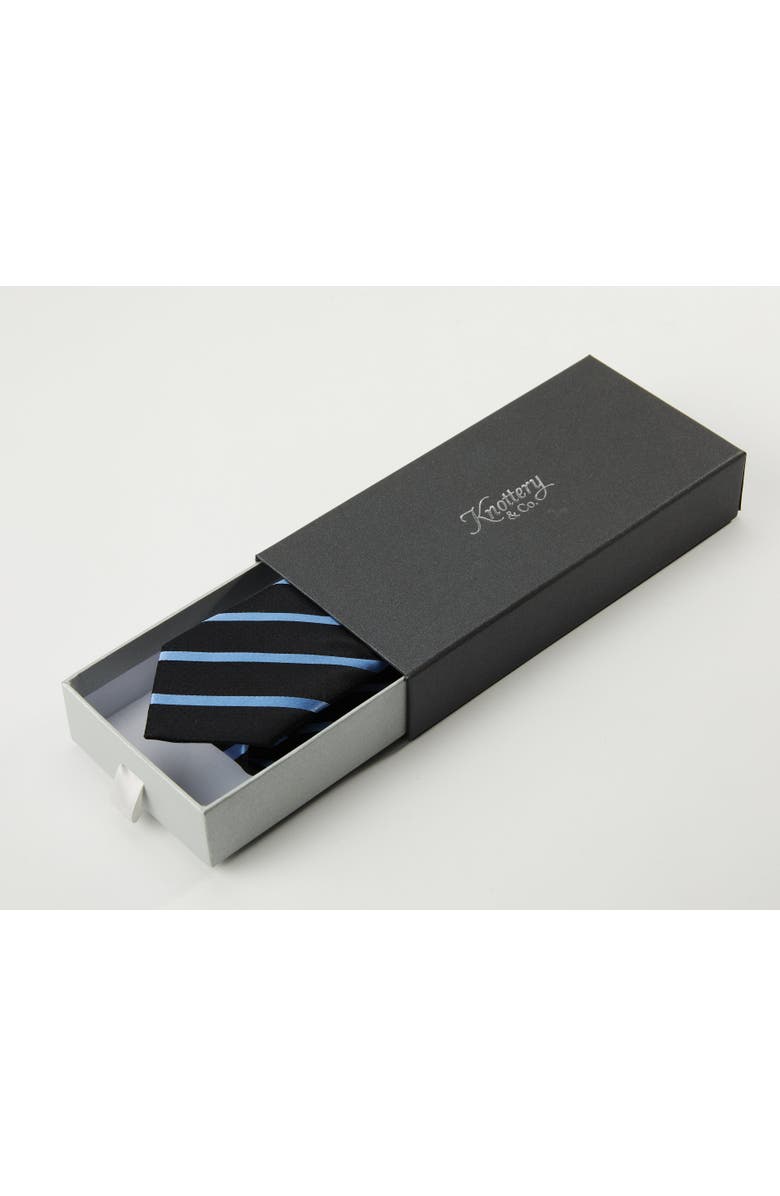 Knottery & Co Skyline Striped Silk Jacquard Tie, Alternate, color, Black