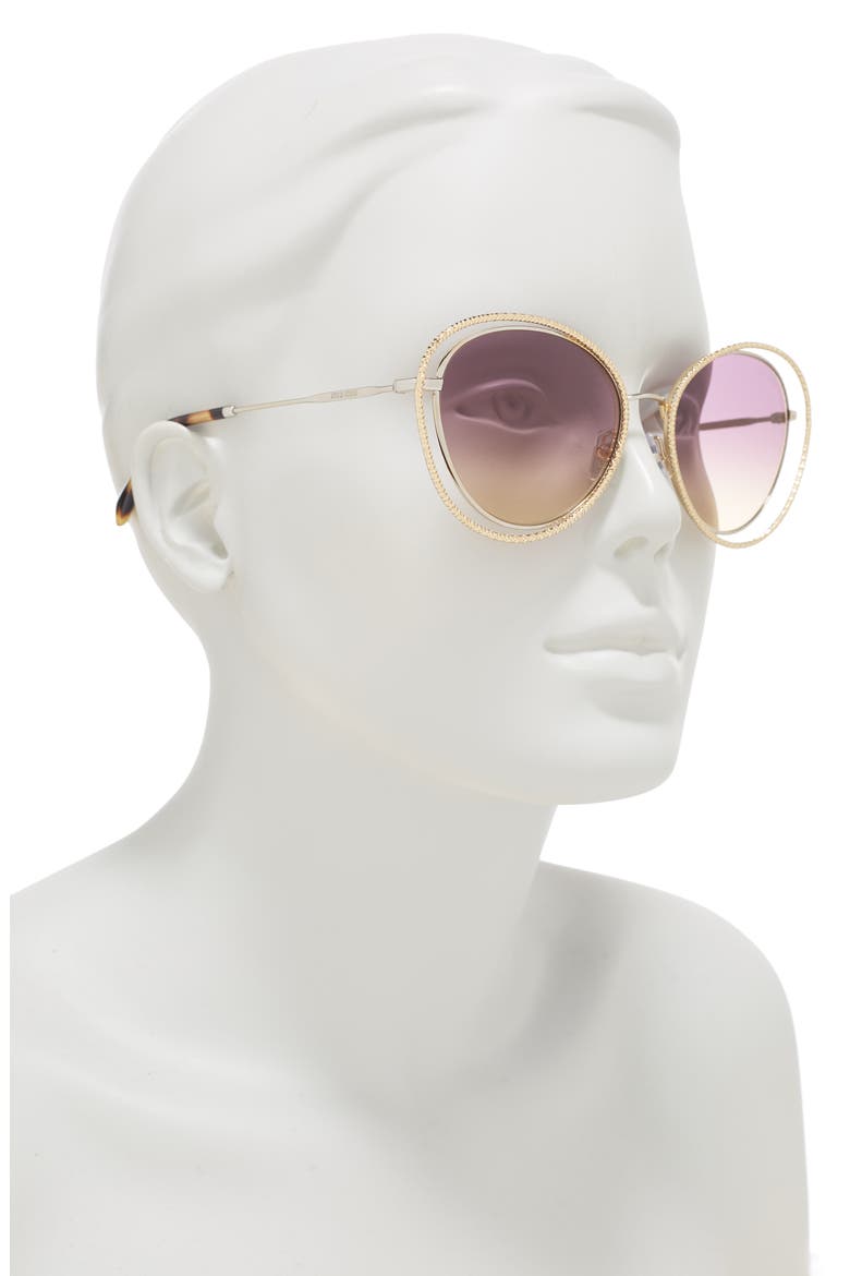 54mm Butterfly Sunglasses, Alternate, color, GOLD VIOLET GRAD YELLOW