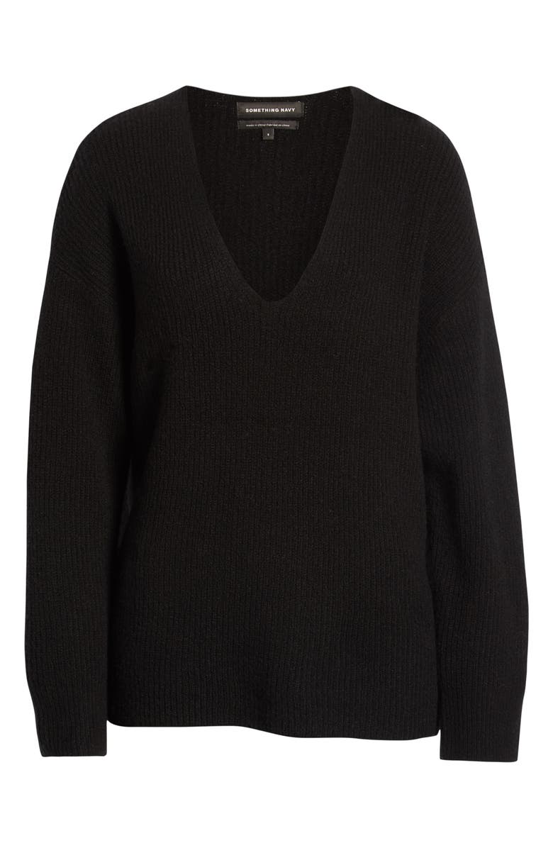 Something Navy V-Neck Sweater, Alternate, color,