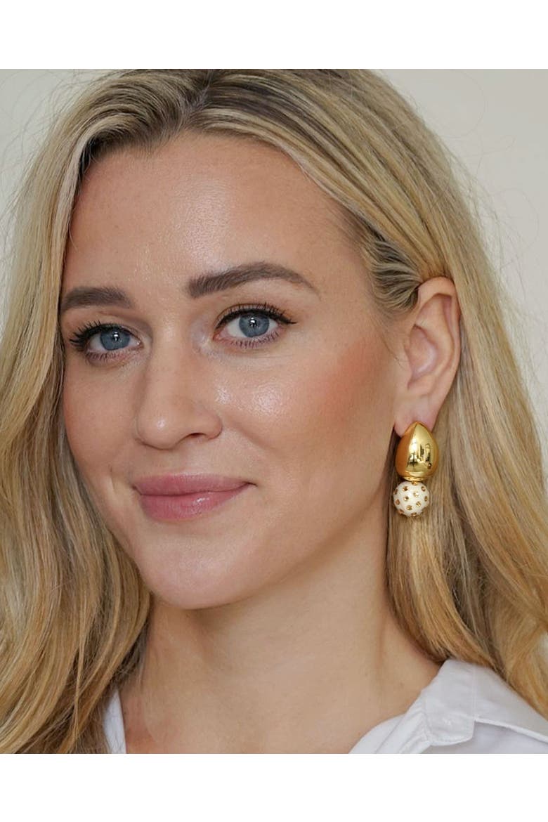 Tulia Jet Earrings, Alternate, color, Golden Ivory